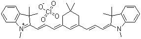 CAS # 68339-63-9, 2-((E)-3-(5,5-Dimethyl-3-[(E)-3-(1,3,3-trimethyl-1,3-dihydro-2H-indol-2-ylidene)-1-propenyl]-2-cyclohexen-1-ylidene)-1-propenyl)-1,3,3-trimethyl-3H-indolium perchlorate