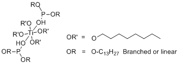 structure of CAS# 68585-68-2, Tris(dioctyl phosphato-O'')(2-propanolato)titanium branched and linear