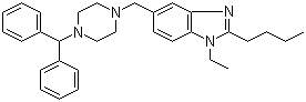 CAS # 68741-18-4, Buterizine, 2-Butyl-5-[[4-[di(phenyl)methyl]piperazin-1-yl]methyl]-1-ethylbenzimidazole