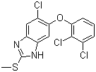 CAS # 68786-66-3, Triclabendazole, 6-Chloro-5-(2,3-dichlorophenoxy)-2-methylthio-benzimidazole