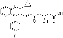 CAS 登录号：688735-41-3, (3S,5S,6E)-7-[2-环丙基-4-(4-氟苯基)-3-喹啉基]-3,5-二羟基-6-庚烯酸