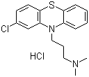 CAS 登录号：69-09-0, 盐酸氯丙嗪, N,N-二甲基-2-氯-10H-吩噻嗪-10-丙胺盐酸盐