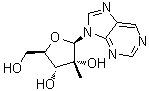 9-(2-C-Methyl-beta-D-ribofuranosyl)-9H-purine molecular structure (CAS 690269-86-4)
