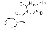 structure of CAS# 69123-93-9, 1-(2-脱氧-2-氟-beta-D-阿拉伯呋喃糖基)-5-溴胞嘧啶