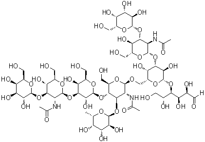 CAS 登录号：692776-59-3, O-beta-D-吡喃半乳糖基-(1→3)-O-2-(乙酰氨基)-2-脱氧-beta-D-吡喃葡萄糖基-(1→3)-O-beta-D-吡喃半乳糖基-(1→4)-O-[6-脱氧-alpha-L-吡喃半乳糖基-(1→3)]-O-2-(乙酰氨基)-2-脱氧-beta-D-吡喃葡萄糖基-(1→6)-O-[O-beta-D-吡喃半乳糖基-(1→3)-2-(乙酰氨基)-2-脱氧-beta-D-吡喃葡萄糖基-(1→3)]-O-beta-D-吡喃半乳糖基-(1→4)-D-葡萄糖