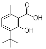 CAS 登录号：6934-03-8, 3-(叔丁基)-2-羟基-6-甲基苯甲酸