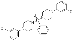 CAS # 6945-64-8, 1,1'-(Phenylphosphinothioylidene)bis[4-(3-chlorophenyl)piperazine], NSC 52134