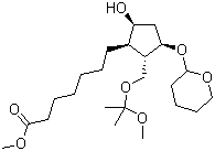 CAS 登录号：69810-10-2, [1R-(1a,2b,3a,5a)]-5-羟基-2-[(1-甲氧基-1-甲基乙氧基)甲基]-3-[(四氢-2H-吡喃基)氧基]环戊烷庚酸甲酯