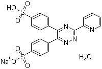 CAS 登录号：69898-45-9, 菲啰嗪一钠盐, 4,4'-[3-(2-吡啶基)-1,2,4-三嗪-5,6-二基]二苯磺酸一钠盐(一水物)