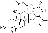 CAS # 6990-06-3, Fusidine, Fusidic acid, 16-(Acetyloxy)-3,11-dihydroxy-29-nordammara-17(20),24-dien-21-oic acid, (3a,4a,8a,9b,11a,13a,14b,16b,17Z)-16-(Acetyloxy)-3,11-dihydroxy-29-Nordammara-17(20),24-dien-21-oic acid