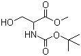 structure of CAS# 69942-12-7, N-叔丁氧羰基-DL-丝氨酸甲酯