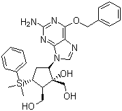 CAS 登录号：701278-05-9, [(1S,2S,3S,5S)-5-[2-氨基-6-(苄氧基)-9H-嘌呤-6-基]-3-(二甲基苯基硅烷基)-1-羟基环戊烷]-1,2-二甲醇