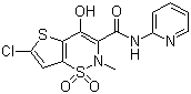 CAS 登录号：70374-39-9, 氯诺昔康, 6-氯-4-羟基-2-甲基-3-(2-吡啶氨基甲酰基)-2H-噻吩并[2,3-e]-1,2-噻嗪-1,1-二氧化物