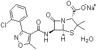 structure of CAS# 7081-44-9, 氯唑西林钠