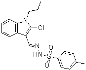 CAS # 71065-53-7, 4-Methylbenzenesulfonic acid [(2-chloro-1-propyl-1H-indol-3-yl)methylene]hydrazide, NSC 286465
