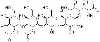 CAS 登录号：71937-76-3, O-2-(乙酰氨基)-2-脱氧-alpha-D-吡喃半乳糖基-(1→3)-O-2-(乙酰氨基)-2-脱氧-beta-D-吡喃半乳糖基-(1→3)-O-alpha-D-吡喃半乳糖基-(1→4)-O-beta-D-吡喃半乳糖基-(1→4)-D-葡萄糖