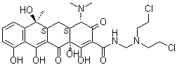 CAS 登录号：72-09-3, N-(beta,beta'-二氯二乙基氨基甲基)四环素