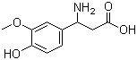CAS # 72076-93-8, 3-Amino-3-(4-hydroxy-3-methoxyphenyl)propionic acid, DL-beta-(4-Hydroxy-3-methoxy-phenyl)alanine