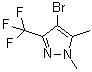 structure of CAS# 721402-02-4, 4-Bromo-1,5-dimethyl-3-(trifluoromethyl)-1H-pyrazole