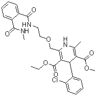 structure of CAS# 721958-72-1, 4-(2-氯苯基)-1,4-二氢-2-甲基-6-[[2-[[2-[(甲基氨基)羰基]苯甲酰基]氨基]乙氧基]甲基]-3,5-吡啶二甲酸 5-乙基 3-甲基酯