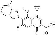 structure of CAS# 721970-37-2, 1-Cyclopropyl-6-fluoro-1,4-dihydro-8-methoxy-7-[(4aS,7aS)-octahydro-1-methyl-6H-pyrrolo[3,4-b]pyridin-6-yl]-4-oxo-3-quinolinecarboxylic acid