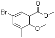 CAS 登录号：722497-32-7, 5-溴-2-甲氧基-3-甲基苯甲酸甲酯