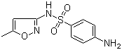 CAS 登录号：723-46-6, 磺胺甲恶唑, 磺胺甲基异恶唑, 4-氨基-N-(5-甲基-3-异恶唑基)苯磺酰胺