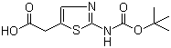 structure of CAS# 723278-39-5, [2-[(叔丁氧羰基)氨基]-1,3-噻唑-5-基]乙酸