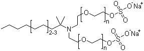 CAS 登录号：72379-24-9, 乙氧基化 C12-C14 叔烷基胺硫酸酯钠盐