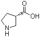 structure of CAS# 72580-53-1, (S)-吡咯烷-3-羧酸