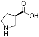 structure of CAS# 72580-54-2, (R)-吡咯烷-3-甲酸