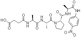 CAS 登录号：72682-69-0, N-(3-羧基-1-氧代丙基)-L-丙氨酰-L-丙氨酰-L-脯氨酰-N-(4-硝基苯基)-L-丙氨酰胺