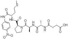 CAS 登录号：72682-73-6, N-(3-羧基-1-氧代丙基)-L-丙氨酰-L-丙氨酰-L-脯氨酰-N-(4-硝基苯基)-L-蛋氨酰胺