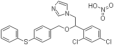 CAS 登录号：73151-29-8, 硝酸芬替康唑, 硝酸芬康唑, 1-[2-(2,4-二氯苯基)-2-[(4-苯基硫苯基)甲氧基]乙基]咪唑硝酸盐