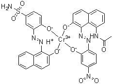 CAS # 73507-10-5, [4-Hydroxy-3-[(2-hydroxy-1-naphthalenyl)azo]benzenesulfonamidato][N-[7-hydroxy-8-[(2-hydroxy-4-nitrophenyl)azo]-1-naphthalenyl]acetamidato]hydrogen  chromate