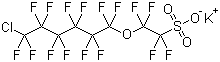 CAS # 73606-19-6, 2-[(6-Chloro-1,1,2,2,3,3,4,4,5,5,6,6-dodecafluorohexyl)oxy]-1,1,2,2-tetrafluoroethanesulfonic acid potassium salt