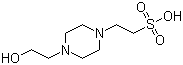 CAS # 7365-45-9, HEPES, 4-(2-Hydroxyethyl)-1-piperazineethanesulfonic acid, N-2-Hydroxyethylpiperazine-N'-2-ethanesulfonic acid, 2-[4-(2-Hydroxyethyl)-1-piperazine]ethanesulfonic acid