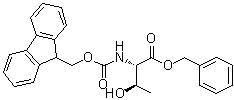 structure of CAS# 73724-48-8, N-[(9H-Fluoren-9-ylmethoxy)carbonyl]-L-threonine phenylmethyl ester