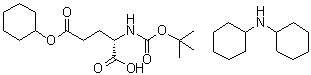 structure of CAS# 73821-98-4, N-[叔丁氧羰基]-L-谷氨酸 5-环己基酯(二环己基胺)盐
