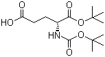 structure of CAS# 73872-71-6, N-叔丁氧羰基-D-谷氨酸 1-叔丁酯