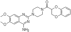 CAS 登录号：74191-85-8, 多沙唑嗪, 1-(4-氨基-6,7-二甲氧基-2-喹唑啉基)-4-[(2,3-二氢-1,4-苯并二噁烷-2-基)羰基]哌嗪