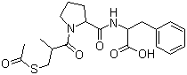 CAS 登录号：74258-86-9, 阿拉普利, 2-[[1-(3-乙酰硫基-2-甲基丙酰基)吡咯烷-2-甲酰]氨基]-3-苯丙酸