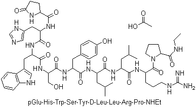 structure of CAS# 74381-53-6, Leuprorelin acetate