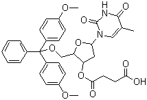 structure of CAS# 74405-40-6, 5'-O-(4,4'-Dimethoxytrityl)-thymidine-3'-O-succinic acid