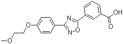structure of CAS# 745055-24-7, 3-[3-[4-(2-Methoxyethoxy)phenyl]-1,2,4-oxadiazol-5-yl]benzoic acid