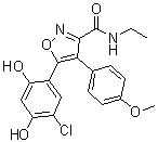 structure of CAS# 747413-08-7, 5-(5-氯-2,4-二羟基苯基)-N-乙基-4-(4-甲氧基苯基)-3-异恶唑甲酰胺
