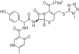 CAS # 74849-93-7, Cefpiramide sodium, Sodium (6R,7R)-7-[[(2R)-2-(4-hydroxyphenyl)-2-[(6-methyl-4-oxo-1H-pyridine-3-carbonyl)amino]acetyl]amino]-3-[(1-methyltetrazol-5-yl)sulfanylmethyl]-8-oxo-5-thia-1-azabicyclo[4.2.0]oct-2-ene-2-carboxylate