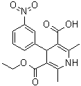 CAS # 74936-73-5, Ethyl 1,4-dihydro-2,6-dimethyl-4-(3-nitrophenyl)-3,5-pyridinedicarboxylate, (±)-BAY-M 5579, BAY-M 5579