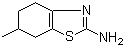 structure of CAS# 7496-50-6, 4,5,6,7-Tetrahydro-6-methyl-2-benzothiazolamine