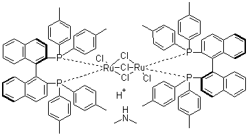 CAS # 749935-02-2, Dimethylammonium dichlorotri(mu-chloro)bis[(R)-(+)-2,2'-bis(di-p-tolylphosphino)-1,1'-binaphthyl]diruthenate(II)